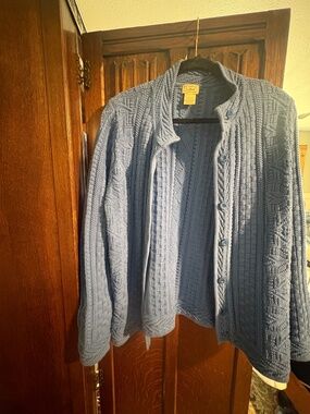 L.L Bean vintage Blue cable knit sweater